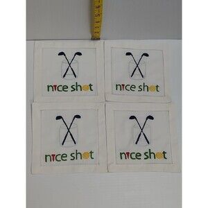 August Morgan by Kate Hersch Set of 4 Linen Bar Napkins With Nice Shot